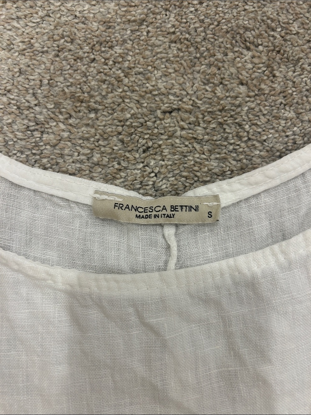 Women's Sleeveless Linen Peplum Top - White - Picture 2 of 4